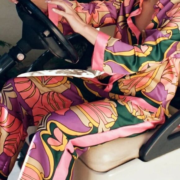 ZARA PRINTED PAJAMA-STYLE PANTS - Picture 12 of 16